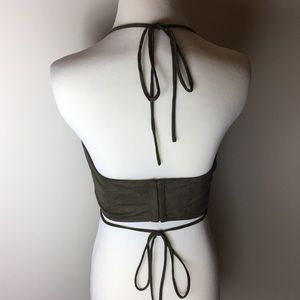 MOVING - EVERYTHING MUST GO! Olive Suede Crop Top